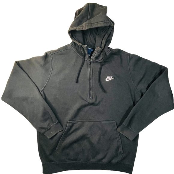 Nike Other - Nike partial zip small swoosh and spell out hoodie hooded sweatshirt men's large